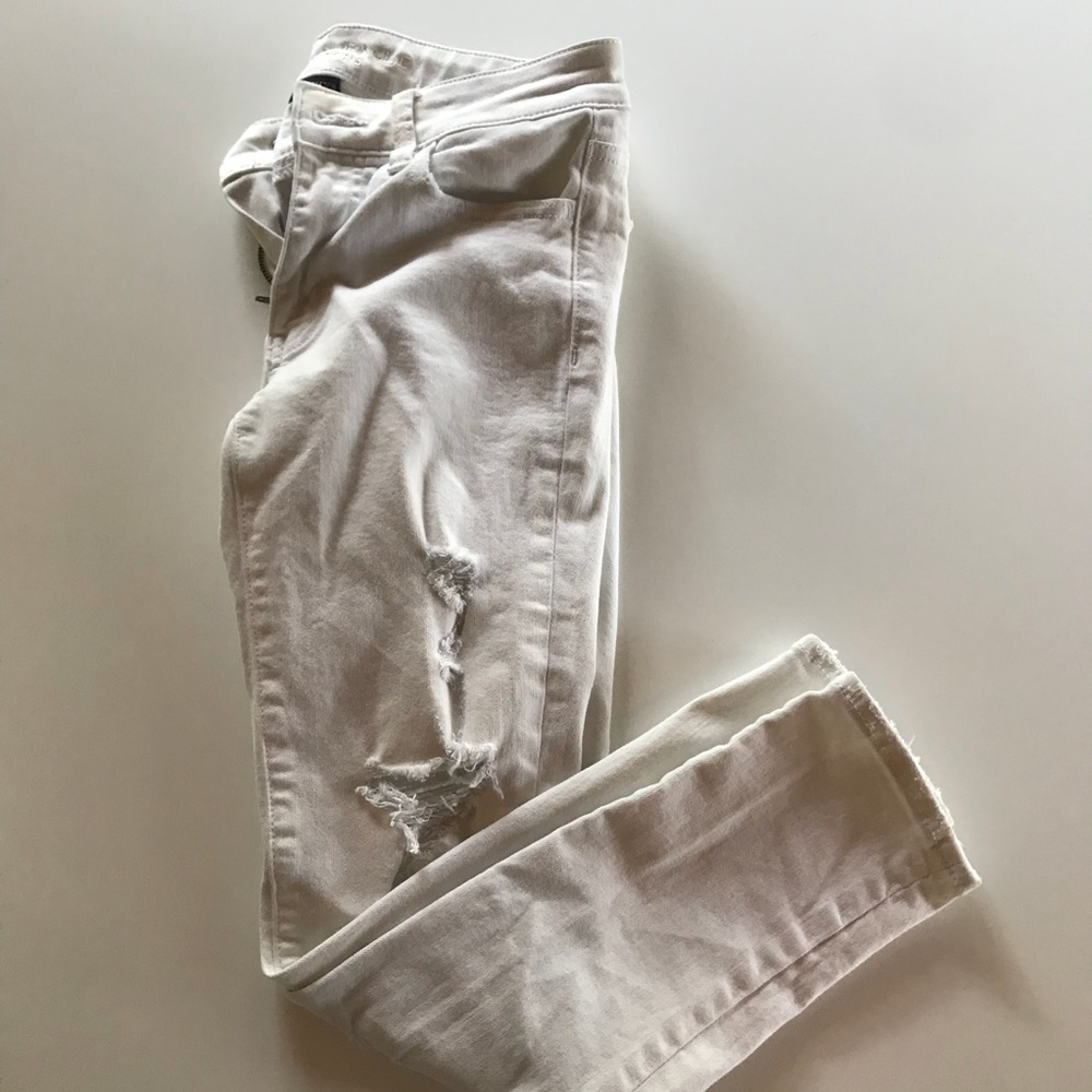 AE destroyed cropped white jeans - 2S